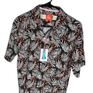 Free Planet NEW Palm Leaf Button Up Shirt Mens Size XL